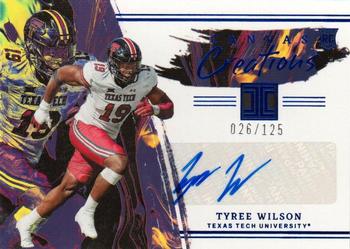 2023 Panini Chronicles Draft Picks - Impeccable Canvas Creations Autographs Blue #CC-TWI Tyree Wilson Front