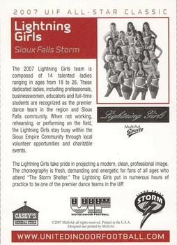 2007 MultiAd UIF All Star Classic #NNO Lightning Girls Dance Team Back