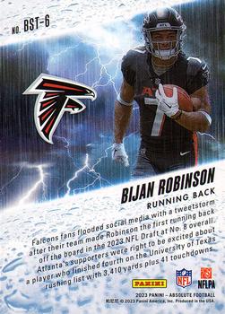 2023 Panini Absolute - By Storm #BST-6 Bijan Robinson Back
