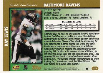 1997 Topps #239 Ray Lewis Back