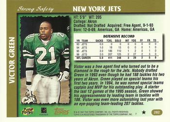 1997 Topps #282 Victor Green Back