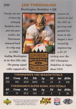1997 Upper Deck Legends #200 Joe Theismann Back