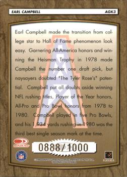 1999 Donruss - All-Time Gridiron Kings #AGK3 Earl Campbell Back