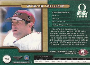 1999 Pacific Omega #209 Steve Young Back