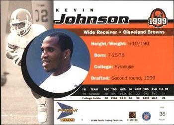 1999 Pacific Prism #36 Kevin Johnson Back