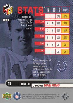 1999 Upper Deck HoloGrFX #23 Peyton Manning Back