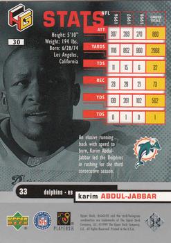 1999 Upper Deck HoloGrFX #30 Karim Abdul-Jabbar Back