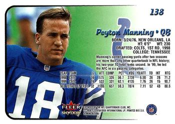 2000 SkyBox Dominion #138 Peyton Manning Back