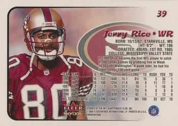 2000 SkyBox Dominion #39 Jerry Rice Back