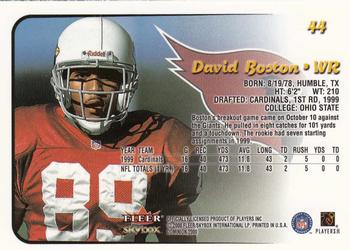 2000 SkyBox Dominion #44 David Boston Back