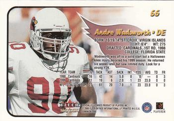 2000 SkyBox Dominion #66 Andre Wadsworth Back