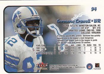 2000 SkyBox Dominion #94 Germane Crowell Back