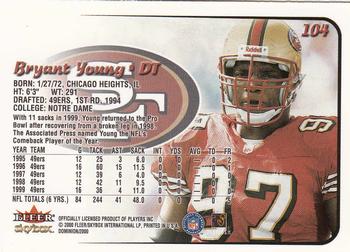 2000 SkyBox Dominion #104 Bryant Young Back