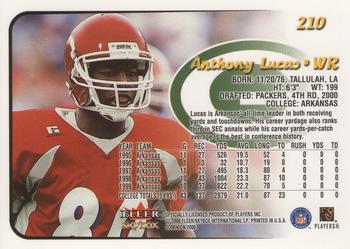 2000 SkyBox Dominion #210 Anthony Lucas Back