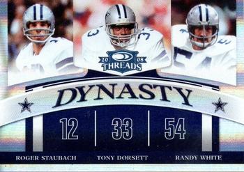 2008 Donruss Threads - Dynasty Century Proof #D-10 Roger Staubach / Tony Dorsett / Randy White Front
