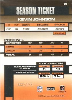 2001 Playoff Contenders #18 Kevin Johnson Back