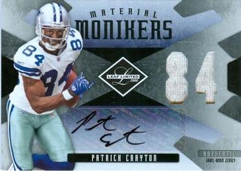 2008 Leaf Limited - Material Monikers Jersey Number #MM-29 Patrick Crayton Front