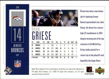 2002 UD Piece of History #29 Brian Griese Back