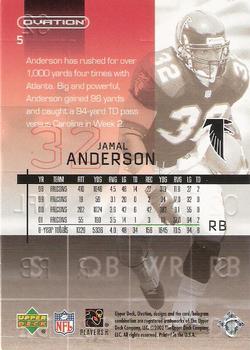 2002 Upper Deck Ovation #5 Jamal Anderson Back
