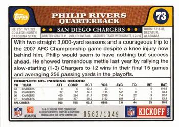 2008 Topps Kickoff - Silver Holofoil #73 Philip Rivers Back