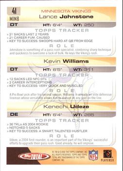 2005 Topps Total #41 Kevin Williams / Kenechi Udeze / Lance Johnstone Back