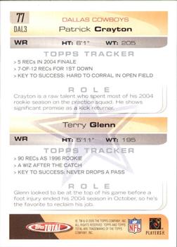 2005 Topps Total #77 Patrick Crayton / Terry Glenn Back