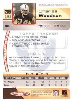 2005 Topps Total #209 Charles Woodson Back