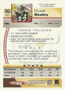 2005 Topps Total #245 Duce Staley Back