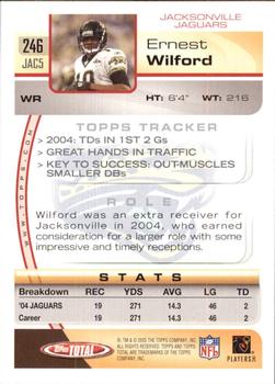 2005 Topps Total #246 Ernest Wilford Back