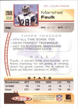 2005 Topps Total #269 Marshall Faulk Back