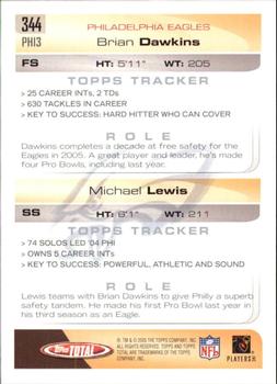 2005 Topps Total #344 Michael Lewis / Brian Dawkins Back