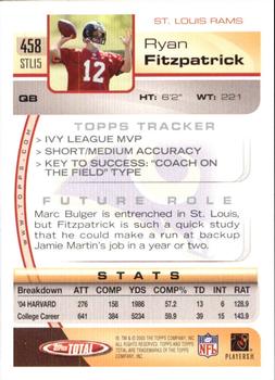 2005 Topps Total #458 Ryan Fitzpatrick Back