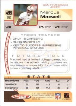 2005 Topps Total #499 Marcus Maxwell Back