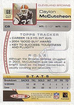 2005 Topps Total #68 Daylon McCutcheon Back
