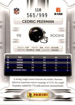 2009 Playoff Prestige - Draft Picks Light Blue #118 Cedric Peerman Back