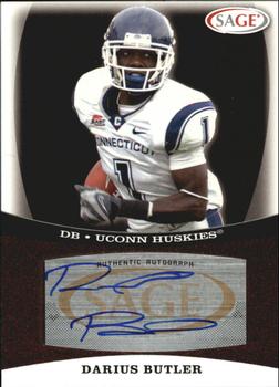 2009 SAGE - Autographs Red #A5 Darius Butler Front