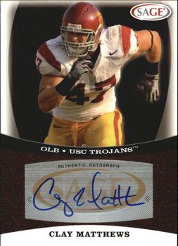 2009 SAGE - Autographs Red #A31 Clay Matthews Front