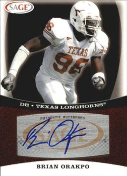 2009 SAGE - Autographs Red #A40 Brian Orakpo Front