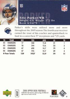 2006 Upper Deck #161 Eric Parker Back