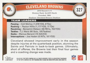2011 Topps #327 Cleveland Browns Back