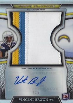 2011 Topps Platinum - Jumbo Patch Autographs #APPPVB Vincent Brown Front