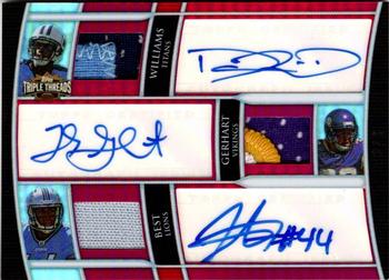 2010 Topps Triple Threads - Autographed Relic Combos Ruby #TTARC-15 Damian Williams / Toby Gerhart / Jahvid Best  Front