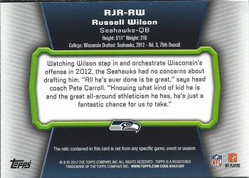 2012 Topps - Rookie Relic Jumbos #RJR-RW Russell Wilson Back