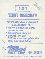 1983 Topps Stickers #121 Terry Bradshaw Back