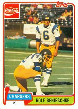 1981 Topps Coca-Cola San Diego Chargers #1 Rolf Benirschke Front