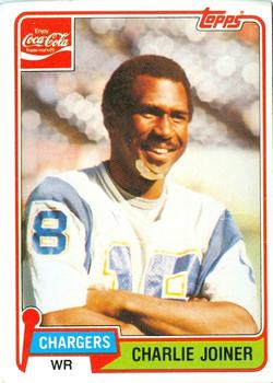 1981 Topps Coca-Cola San Diego Chargers #6 Charlie Joiner Front