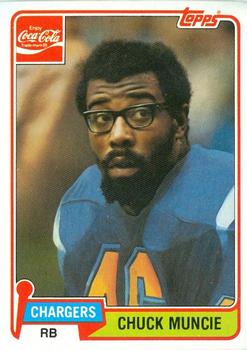 1981 Topps Coca-Cola San Diego Chargers #8 Chuck Muncie Front