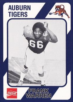 1989 Collegiate Collection Coke Auburn Tigers (580) #136 Frank Warren Front
