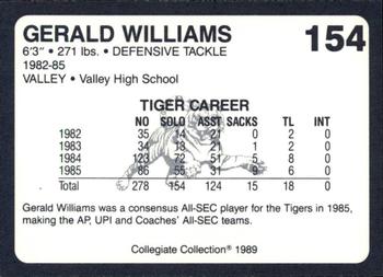 1989 Collegiate Collection Coke Auburn Tigers (580) #154 Gerald Williams Back