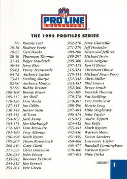 1992 Pro Line Profiles #I Checklist I: 1-495 Front